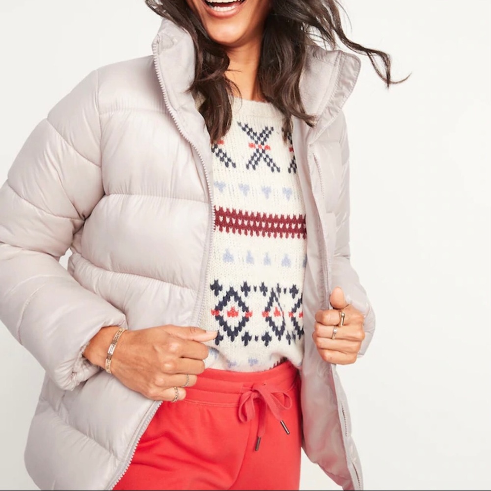Powder blue puffer jacket